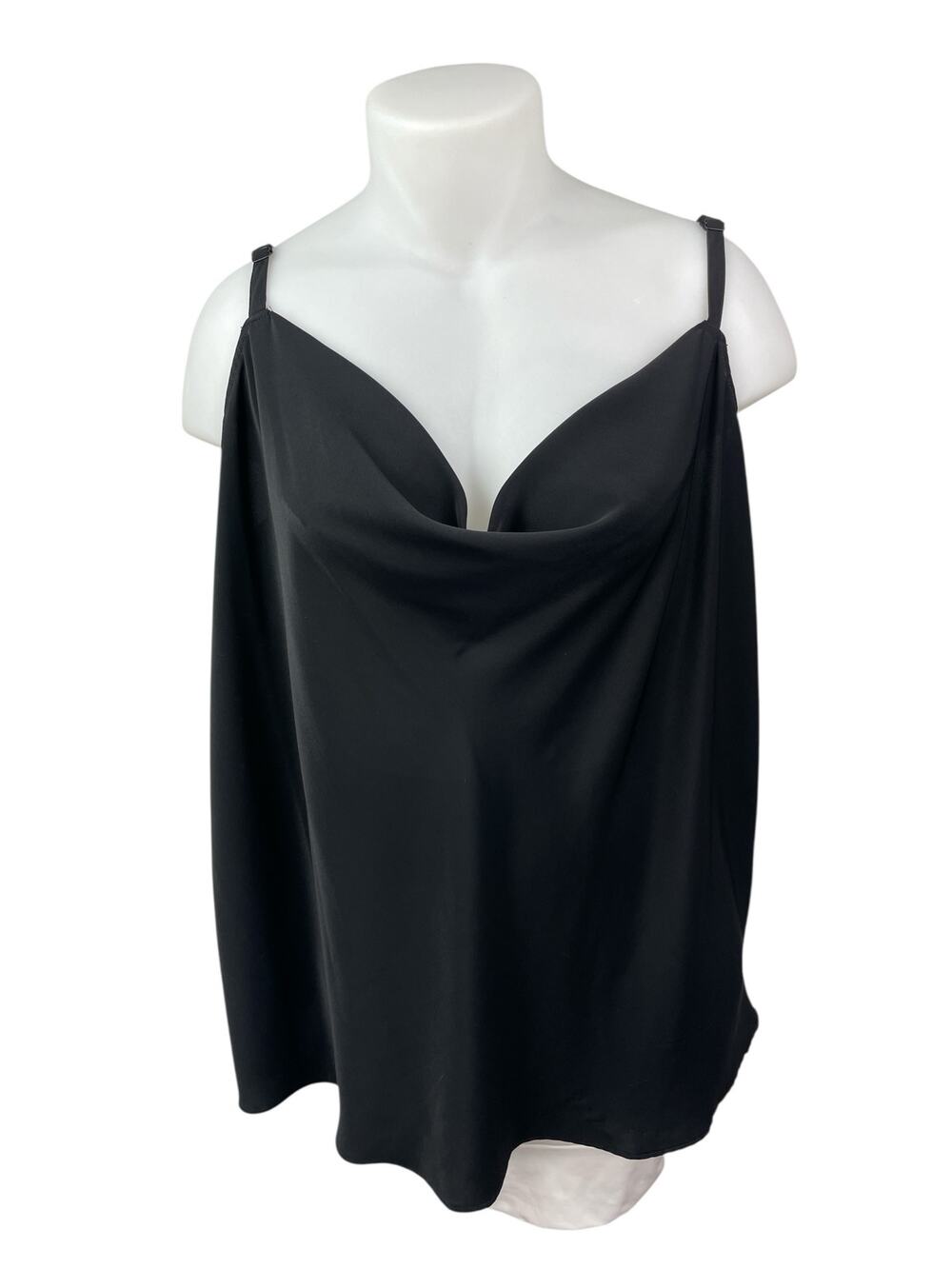 Torrid Women's Black Silk Satin Cowl Neck Cami Camisole Tank Blouse Top Size 3X